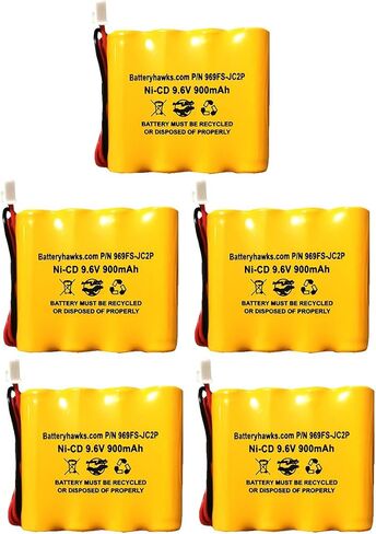 (5 Pack) 9.6v AA900mAh Ni-CD 9.6v AA700mAh OSA256 Ni-CD Exit Sign Emergency Light Battery Pack Replacement in Kuwait
