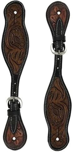 زوج من أحزمة Tahoe Western Spur مع مجموعة من الزهور الجلدية المزخرفة يدويًا للجنسين in Kuwait