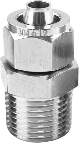 PC 304SS Stainless Steel Pneumatic Quick Tightening Joint PU Pipe Nylon Pipe 14mm 16mm Straight External Thread 3/8" 1/2" 3/4“(KC16-03) in Kuwait