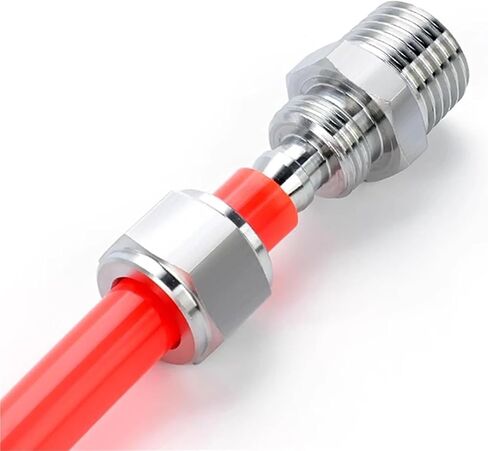 PC 304SS Stainless Steel Pneumatic Quick Tightening Joint PU Pipe Nylon Pipe 14mm 16mm Straight External Thread 3/8" 1/2" 3/4“(KC16-03) in Kuwait