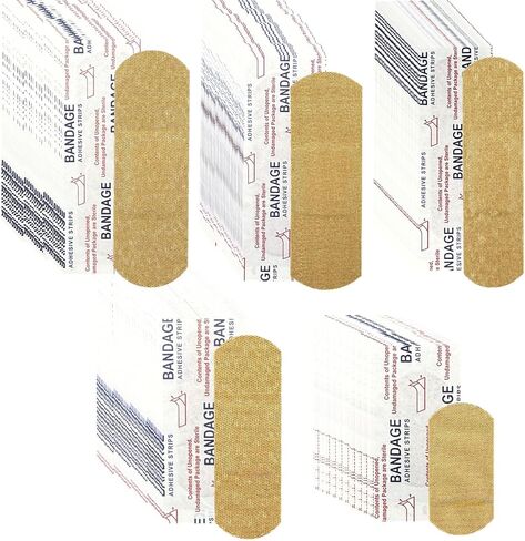 200PCS Adhesive Bandages Assorted Sizes – Flexible Breathable Fabric Bandages for Finger & Skin Wounds, Family First Aid Supplies, Natural Color in Kuwait