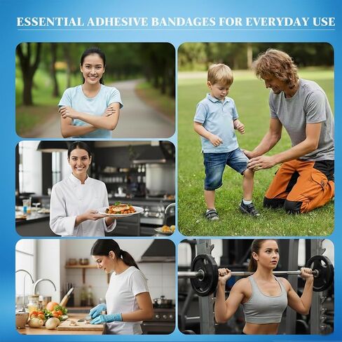 200PCS Adhesive Bandages Assorted Sizes – Flexible Breathable Fabric Bandages for Finger & Skin Wounds, Family First Aid Supplies, Natural Color in Kuwait