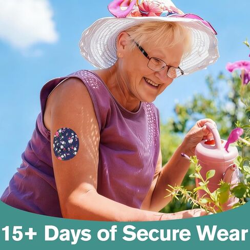 40 حزمة من رقعات Dexcom G7 Over Patch المقاومة للماء + قطعتين من الأغطية الصلبة | رقع لاصقة سهلة التقشير، لا تسبب الحساسية وخالية من اللاتكس، أغطية مستشعر CGM مرنة ومسامية لحماية لمدة 15 يومًا in Kuwait