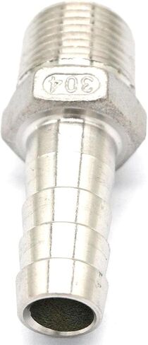 3/8" BSPT Male x 12mm Hose Barbed 304 Stainless Steel Pipe Fitting Hose tail Connector 230 PSI in Kuwait