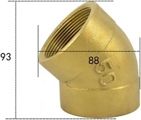 2" BSPP Euqal Female Brass 45 Degree Elbow Pipe Fitting Coupler Connector Water Gas Oil in Saudi Arabia