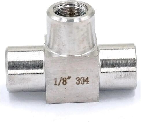 Equal 1/8" Female Threaded Tee 3 Way 304 Stainless Steel Pipe Fitting Connector Max Pressure 2.5 Mpa in Saudi Arabia