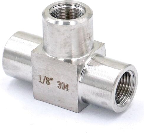 Equal 1/8" Female Threaded Tee 3 Way 304 Stainless Steel Pipe Fitting Connector Max Pressure 2.5 Mpa in Saudi Arabia