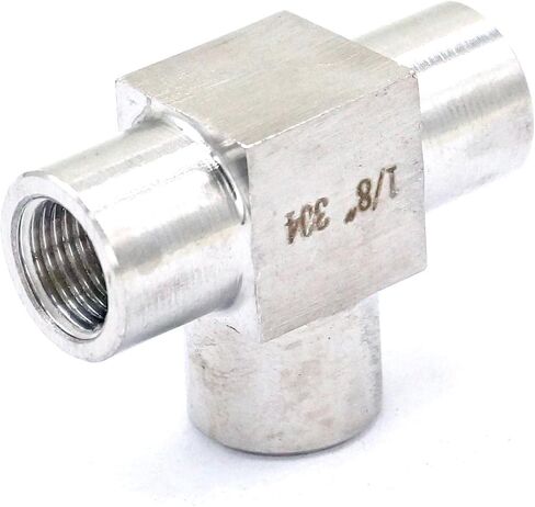 Equal 1/8" Female Threaded Tee 3 Way 304 Stainless Steel Pipe Fitting Connector Max Pressure 2.5 Mpa in Saudi Arabia