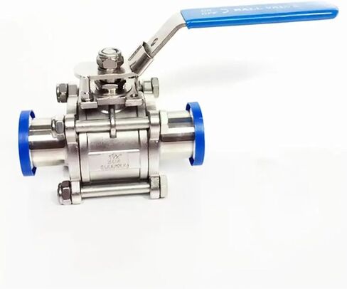 Fit 32mm 1-1/4" Pipe OD x 1.5" Tri Clamp 3-Piece Ball Shut Off Valve SUS 304 Stainless Beer Brewing Home in Kuwait