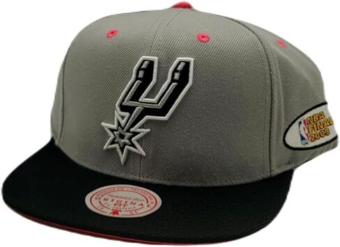 قبعة ميتشل آند نيس سان أنطونيو سبيرز الجديدة HWC The Champs NBA Finals 2003 2Tone Grey Teal Era Snapback Hat in Kuwait