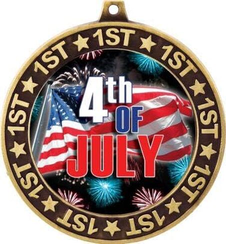 4 يوليو، المركز الأول، ميدالية ذهبية، 2.75 بوصة، جوائز الرابع من يوليو، جوائز ميدالية كأس عطلة الأطفال in Kuwait
