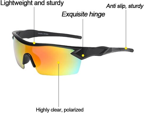 6-Pack HD Sports Sunglasses for Men and Women, UV400 Anti-Glare Protection Sports Glasses for Mountain Climbin Cycling in Kuwait