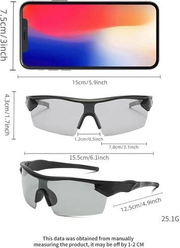 6-Pack HD Sports Sunglasses for Men and Women, UV400 Anti-Glare Protection Sports Glasses for Mountain Climbin Cycling in Kuwait