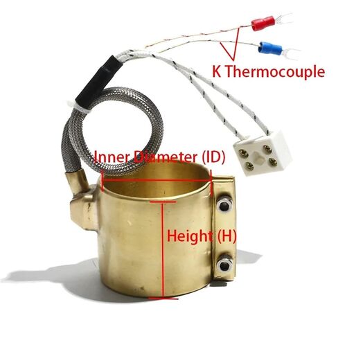 عنصر التدفئة الكهربائية المغلقة ملف التدفئة النحاس ID32 35 36MM H25-60MM حقن فوهة الفرقة سخان مع K الحرارية 180W 260W (IDxH 36x45mm 230W) in Kuwait