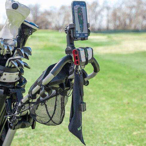 حزمة Method Golf PushStack Pro - حامل هاتف مغناطيسي لعربة دفع الجولف بالإضافة إلى حزام مغناطيسي محدد المدى، ومنشفة MagStack من الألياف الدقيقة وفرشاة النادي مع بلاط MagStack - مناسب عالمي لمعظم الهواتف in Kuwait