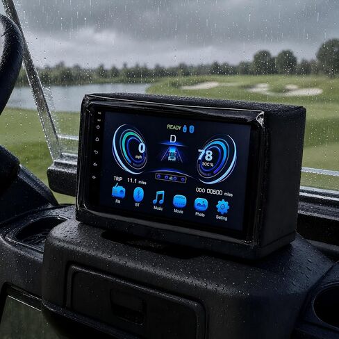 Golf Cart Touchscreen Cover, Clear Touchable Waterproof Screen Protector Compatible with Evolution & Denago, Golf Cart Accessories Dustproof Sun Heat Shield, Elastic Opening in Kuwait