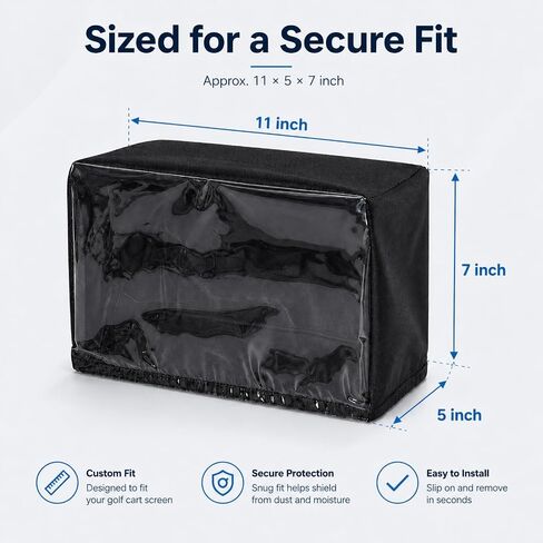 Golf Cart Touchscreen Cover, Clear Touchable Waterproof Screen Protector Compatible with Evolution & Denago, Golf Cart Accessories Dustproof Sun Heat Shield, Elastic Opening in Kuwait