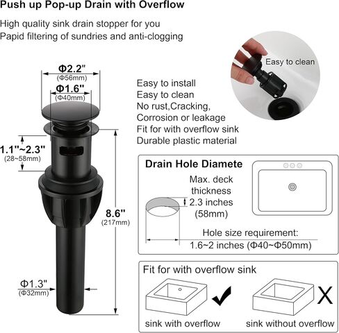 Two Handle Bathroom Sink Faucet Matte Black 3 Hole with Pop up Drain,High Arc Lavatory 8 Inch Widespread Bathroom Faucet,F-8805P-MT in Kuwait