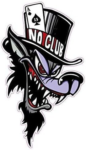 Lone Wolf No Club Version 2 Printed Sticker - Sticker Graphic - Waterproof - Fade Resistant Die Cut in Kuwait
