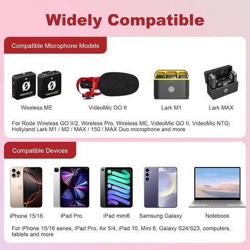 كابل ميكروفون USB C إلى C SC16 SC22 متوافق مع Rode Wireless GO 2/Pro/ME، VideoMic GO II، لـ Hollyland Lark M1/ M2/ MAX/ 150/ MAX Duo DAC سلك ملفوف لهاتف iPhone 15، McBook، الكمبيوتر الشخصي in Kuwait