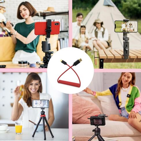 كابل ميكروفون USB C إلى C SC16 SC22 متوافق مع Rode Wireless GO 2/Pro/ME، VideoMic GO II، لـ Hollyland Lark M1/ M2/ MAX/ 150/ MAX Duo DAC سلك ملفوف لهاتف iPhone 15، McBook، الكمبيوتر الشخصي in Kuwait