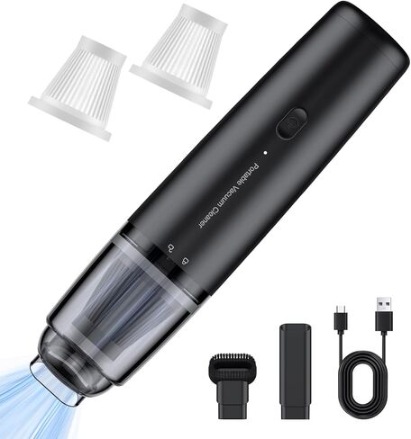 Car Handheld Vacuum Cordless 13000 PA Suction Power, Portable Mini Vacuum Cleaner for Car Home Office and Pet Hair, Black in Kuwait