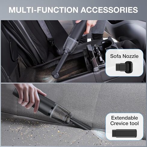 Car Handheld Vacuum Cordless 13000 PA Suction Power, Portable Mini Vacuum Cleaner for Car Home Office and Pet Hair, Black in Kuwait