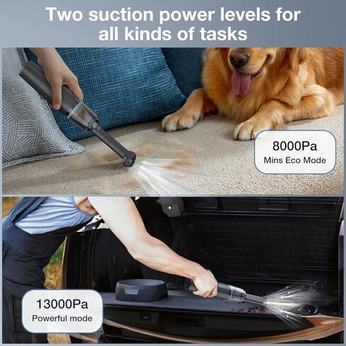 Car Handheld Vacuum Cordless 13000 PA Suction Power, Portable Mini Vacuum Cleaner for Car Home Office and Pet Hair, Black in Kuwait
