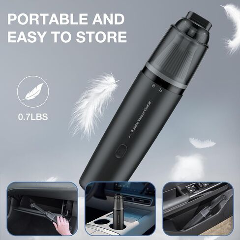 Car Handheld Vacuum Cordless 13000 PA Suction Power, Portable Mini Vacuum Cleaner for Car Home Office and Pet Hair, Black in Kuwait