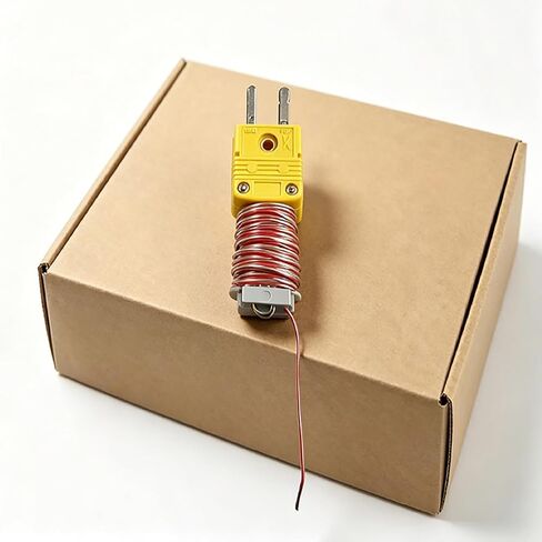 Type K Thermocouple Probe Teflon Wire 79in 2.19yd Temp -30°F to 500°F | Wire-Wound Standard K Type Connector, Accurate Temp Readings, Ready-to-Use for Kiln Furnace Lab Industrial Temp Monitoring in Saudi Arabia