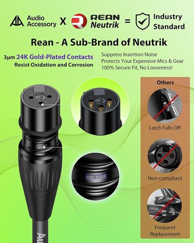 AA AUDIO ACCESSORY XLR إلى 3-pin Phoenix Cable 2ft، Neutrik REAN XLR أنثى موصل، XLR 3P أنثى إلى PHX3M NBKF/2EDG-5.08 3pin PCB محطة كتلة محول سلك موصل لمكبر الصوت، DSP، خلاط in Kuwait