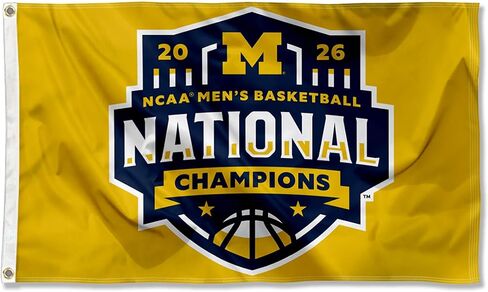 Michigan Team University Wolverines 2026 Basketball National Champions Flag 3x5 Banner in Kuwait