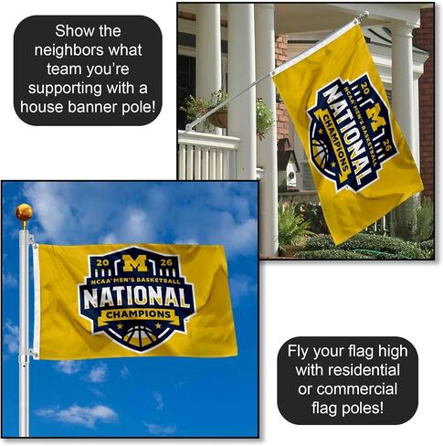 Michigan Team University Wolverines 2026 Basketball National Champions Flag 3x5 Banner in Kuwait