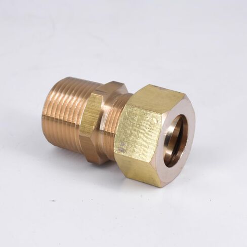 3/4" NPT Male Fit 3/4" OD 19mm Tube Compression Union Brass Fitting Connector Propane Water Gas Air Oil Fuel Hydaulic Pneumatic in Saudi Arabia