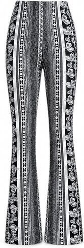 LIZALIG Womens Boho High Waist Flare Yoga Pants Stretch Wide Leg Bell Bottom Casual Trousers in Kuwait