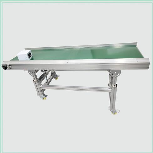 TECHTONGDA PVC حزام منحدر الناقل الألومنيوم ناقل النقل الصناعي قابل للتعديل سرعة قابل للتعديل ارتفاع الحزام الناقل طول 70.9 بوصة عرض الحزام 19.7 بوصة تحميل 66-88LBS in Kuwait