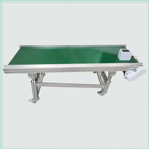 TECHTONGDA PVC حزام منحدر الناقل الألومنيوم ناقل النقل الصناعي قابل للتعديل سرعة قابل للتعديل ارتفاع الحزام الناقل طول 70.9 بوصة عرض الحزام 19.7 بوصة تحميل 66-88LBS in Kuwait