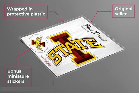 Iowa State Cyclones Football Vinyl Sticker (Any Sizes) Iowa State University Stickers Decal Vinyl for car Bumper Truck, Helmet, Laptop, tumblers, Team Logo (5 inch) in Kuwait
