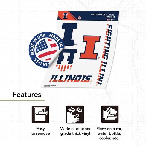 ملصق جامعة إلينوي صبار الصحراء Fighting Illini U of Ir شارات الفينيل زجاجة مياه للكمبيوتر المحمول ورقة قصاصات السيارة T2 (النوع 2-2) in Kuwait