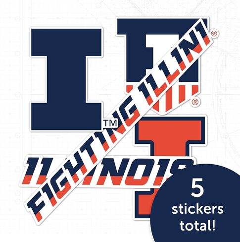 ملصق جامعة إلينوي صبار الصحراء Fighting Illini U of Ir شارات الفينيل زجاجة مياه للكمبيوتر المحمول ورقة قصاصات السيارة T2 (النوع 2-2) in Kuwait
