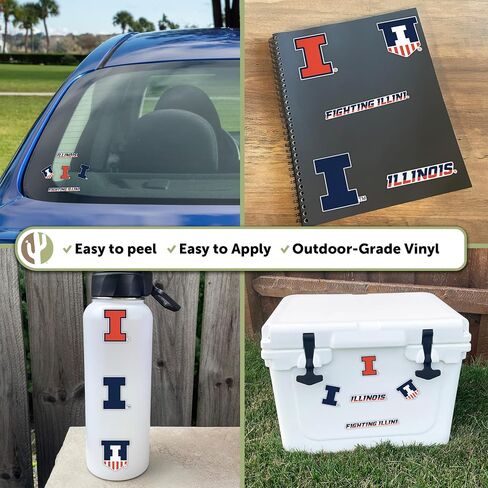 ملصق جامعة إلينوي صبار الصحراء Fighting Illini U of Ir شارات الفينيل زجاجة مياه للكمبيوتر المحمول ورقة قصاصات السيارة T2 (النوع 2-2) in Kuwait