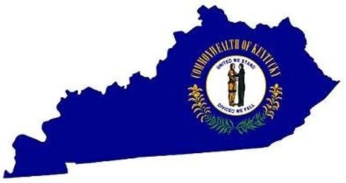 Kentucky State Shaped Flag Sticker Self Adhesive Vinyl Decal Sticker KY Made in USA in Kuwait