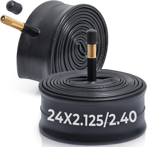 قطعتان، أنابيب دراجة ممتازة 24X2.125/2.20/2.25/2.30/2.35/2.40، متوافقة مع إطارات الدراجة 24x2.125 إلى 2.40، مع صمام شريدر 48 مم، مطاط البوتيل، تستخدم للدراجات الجبلية والطراد والمدينة والطرق in Kuwait