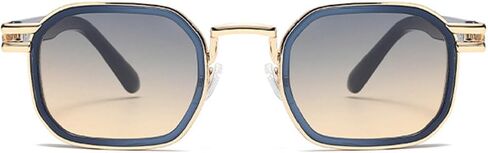 Retro Square Metal Men Outdoor Sunglasses Fashion Gradient Tea Shades UV400 Women Punk Sun Glasses 3588 in Kuwait