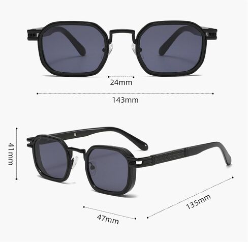 Retro Square Metal Men Outdoor Sunglasses Fashion Gradient Tea Shades UV400 Women Punk Sun Glasses 3588 in Kuwait