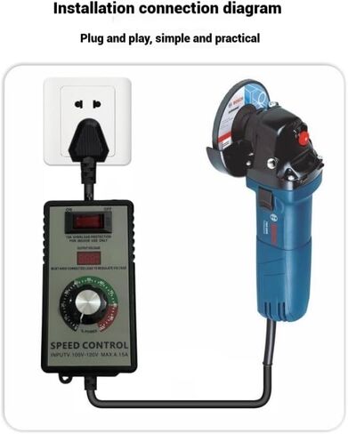 120V AC Variable Speed Controller, 15A Fan Motor Speed Regulator with LED Digital Display & Overload Protection, for Exhaust Fan, Blower, Grinder and Small Power Tools in Kuwait