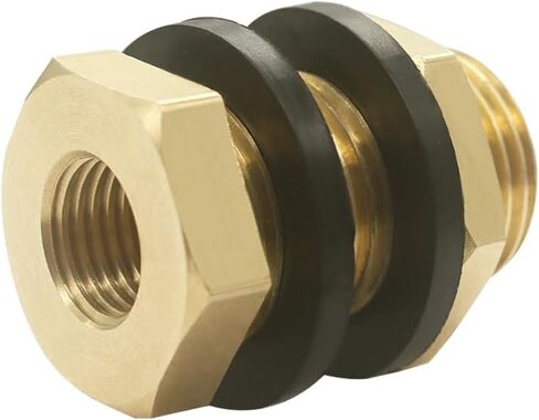 Hoashing 2 قطعة تركيبات الحاجز النحاسي 1/8 "NPT أنثى اقتران و 3/8" ذكر مستقيم الموضوع 32 مللي متر تمديد موصل خزان المياه in Kuwait