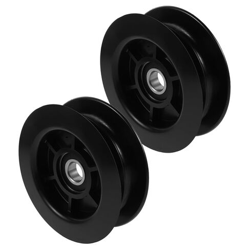 2pcs Forklift Pulley Roller with Double Groove Bearings, 3 Ton Nylon Guide Wheel for Hydraulic Line, Industrial Forklift Mast Idler Pulley Replacement for Material Handling in Kuwait
