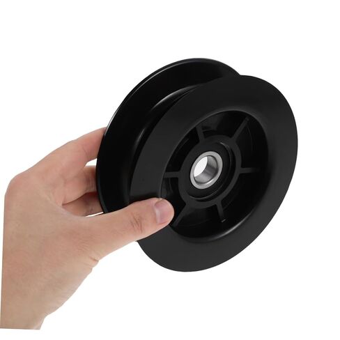 2pcs Forklift Pulley Roller with Double Groove Bearings, 3 Ton Nylon Guide Wheel for Hydraulic Line, Industrial Forklift Mast Idler Pulley Replacement for Material Handling in Kuwait