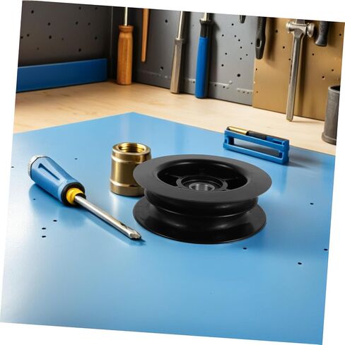 2pcs Forklift Pulley Roller with Double Groove Bearings, 3 Ton Nylon Guide Wheel for Hydraulic Line, Industrial Forklift Mast Idler Pulley Replacement for Material Handling in Kuwait